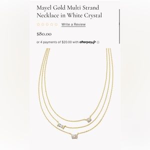 Mayer Gold Multi strand necklace in White Crystal